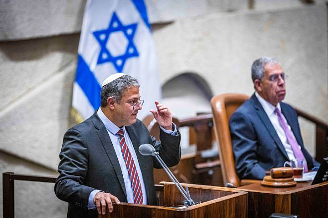 Otzma Yehudit Party leader Itamar Ben-Gvir attends a debate at the Knesset, Nov. 22, 2022. Photo by Olivier Fitoussi/Flash90.