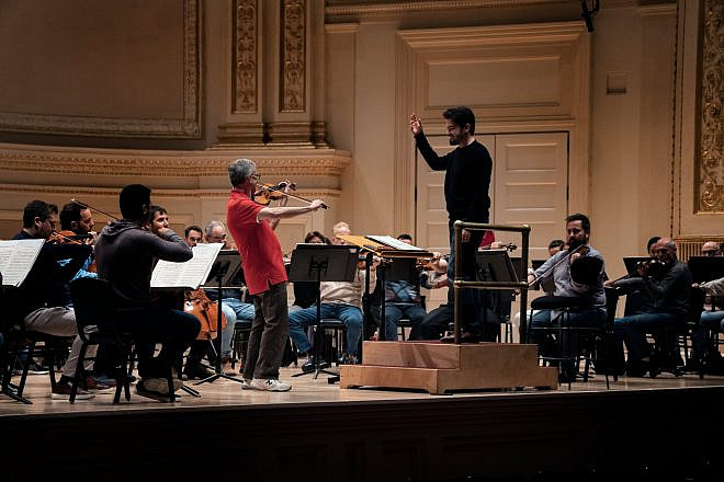 The Israel Philharmonic Orchestra rehearses before its Nov. 14 performance at Carnegie Hall. Credit: Ron Oren.
