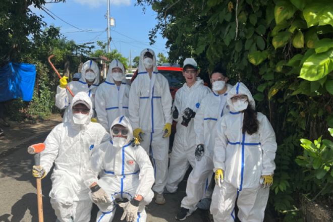 NCSY participants clean up damage in Puerto Rico caused by Hurricane Fiona