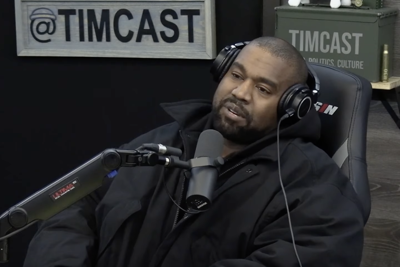 “Ye” (formerly known as Kanye West) walked out of an interview on podcaster Tim Pool’s show after being questioned about his antisemitic claims, on Nov. 28, 2022. Source: YouTube.