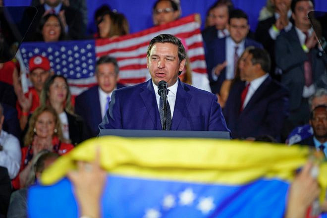 Florida Gov. Ron DeSantis speaks at Florida International University. Credit: Hunter Crenian/Shutterstock.