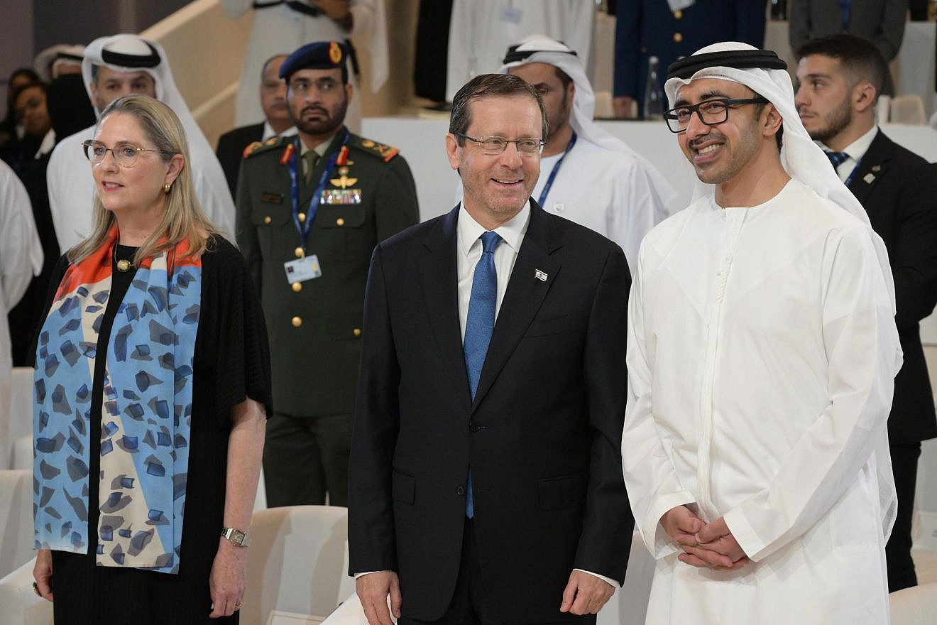 Israeli President Isaac Herzog at the Abu Dhabi Space Debate during a visit to the United Arab Emirates, Dec. 5, 2022. Credit: Amos Ben-Gershom/GPO.