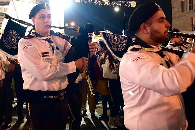 Palestinian scouts on parade in Beit Sahour, near Bethlehem. Credit: Judy Lash Balint.