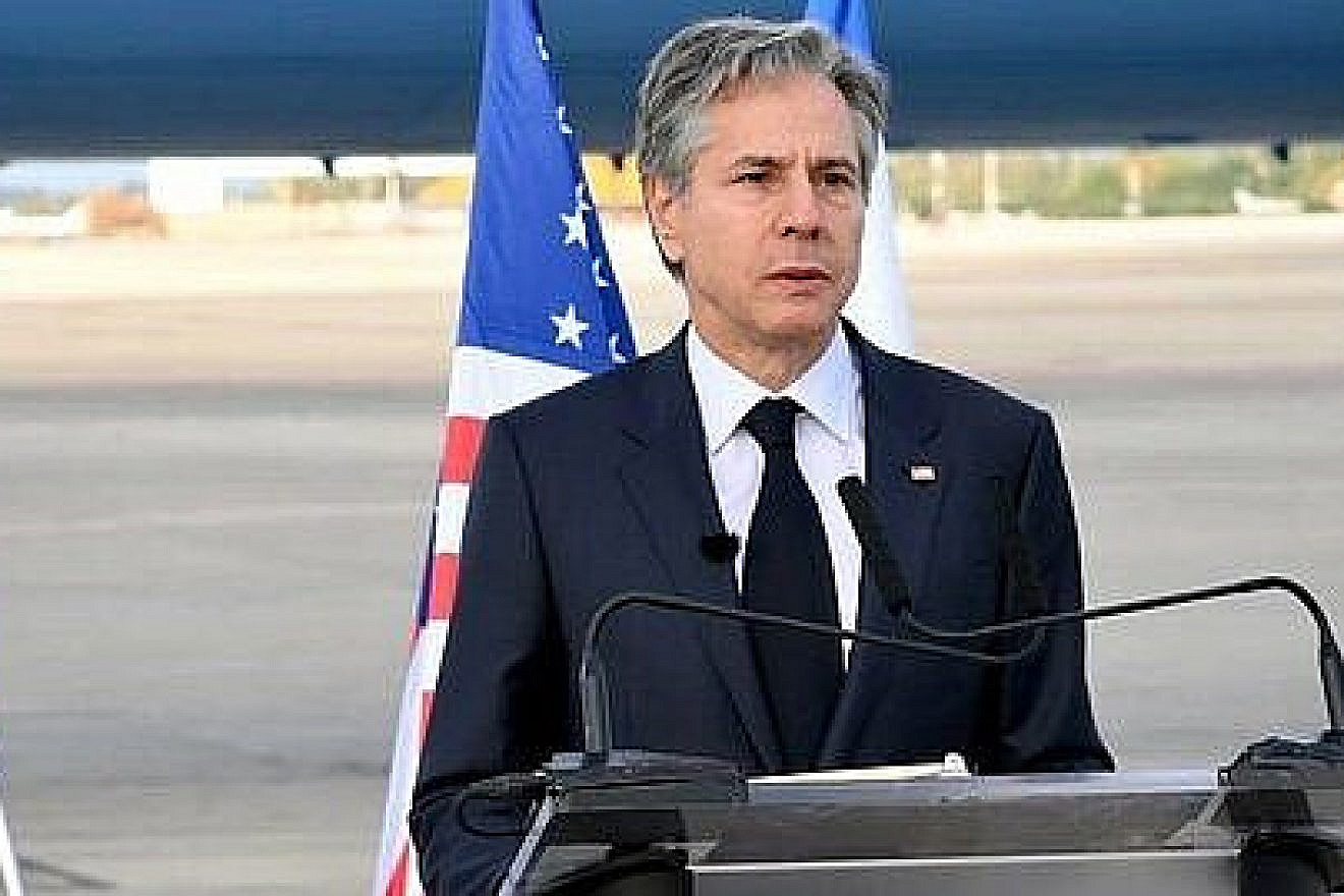 U.S. Secretary of State Antony Blinken arrives in Israel, Jan. 30, 2023. Credit: David Azagury/U.S. Embassy in Israel.