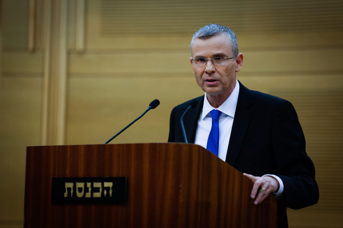 Israeli Minister of Justice Yariv Levin holds a press conference at the Knesset announcing his plan for judicial reform, Jan. 4, 2023. Photo by Olivier Fitoussi/Flash90.