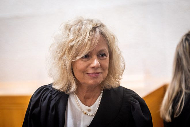 Attorney General Gali Baharav-Miara at a ceremony for outgoing Supreme Court Justice George Karra in Jerusalem, May 29, 2022. Photo by Yonatan Sindel/Flash90.