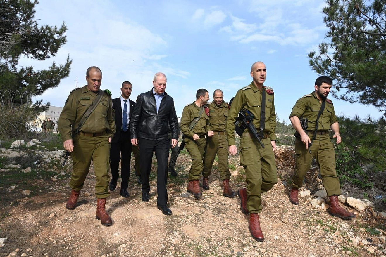 Defense Minister Yoav Gallant visits the IDF's Judea and Samaria Division, Jan. 29, 2023. Photo by Ariel Hermoni/Israeli Defense Ministry.