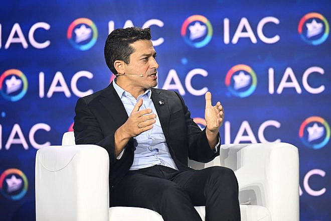 Israeli Diaspora Affairs Minister Amichai Chikli speaks during a panel discussion at the Israeli American Council's National Conference in Austin, Texas, Jan. 19, 2023. Photo by Shahar Azran.