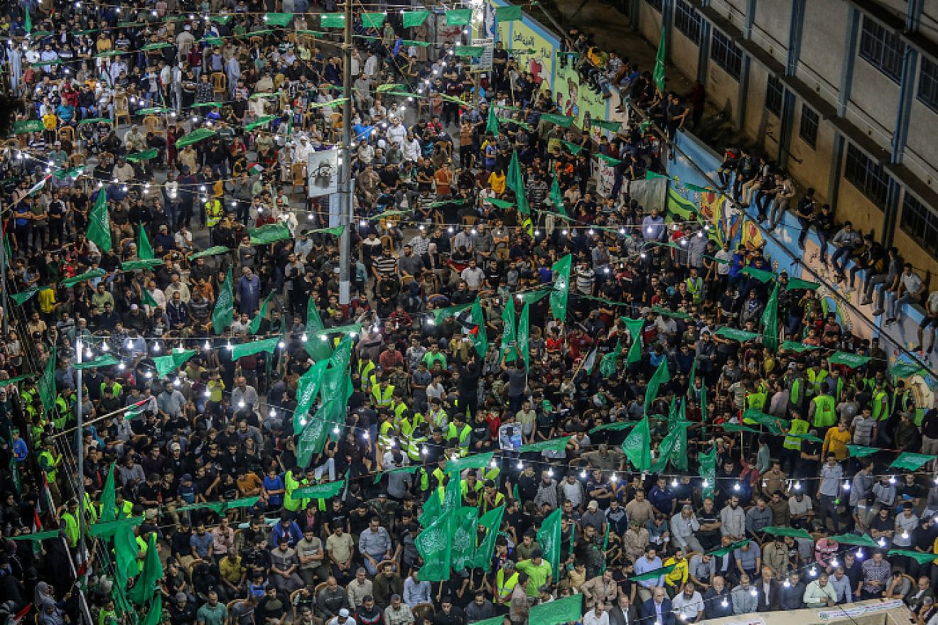 A pro-Hamas rally in the city of Rafah, in the southern Gaza Strip, on Oct. 27, 2022. Photo by Abed Rahim Khatib/Flash90.