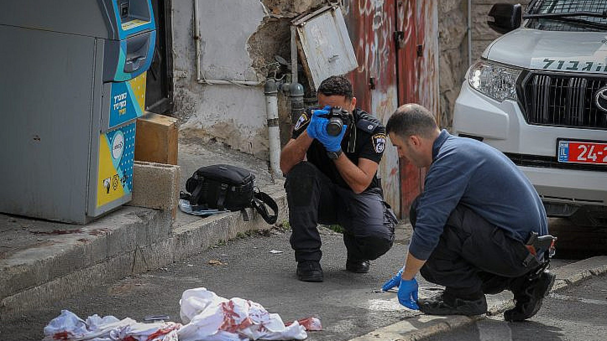 Police at the scene of a shooting attack carried out by a 13-year-old boy in eastern Jerusalem, Jan. 28, 2023. Photo by Jamal Awad/Flash90.