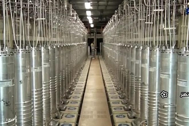 Centrifuges at the Natanz uranium enrichment facility in Iran. Source: X.