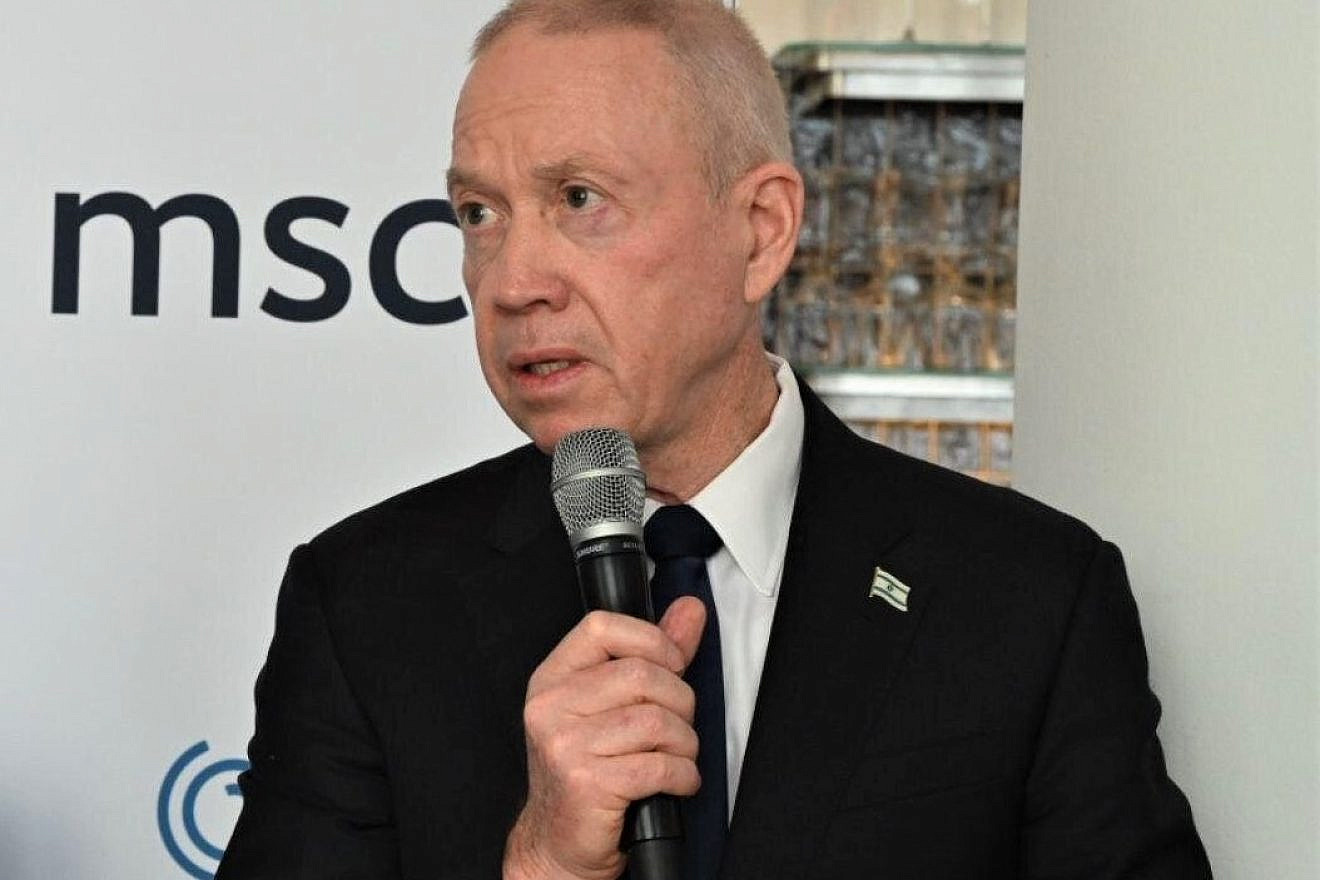 Israeli Defense Minister Yoav Gallant speaks at the annual Munich Security Conference, Feb. 17, 2023. Credit: Ariel Hermoni/Israeli Ministry of Defense.