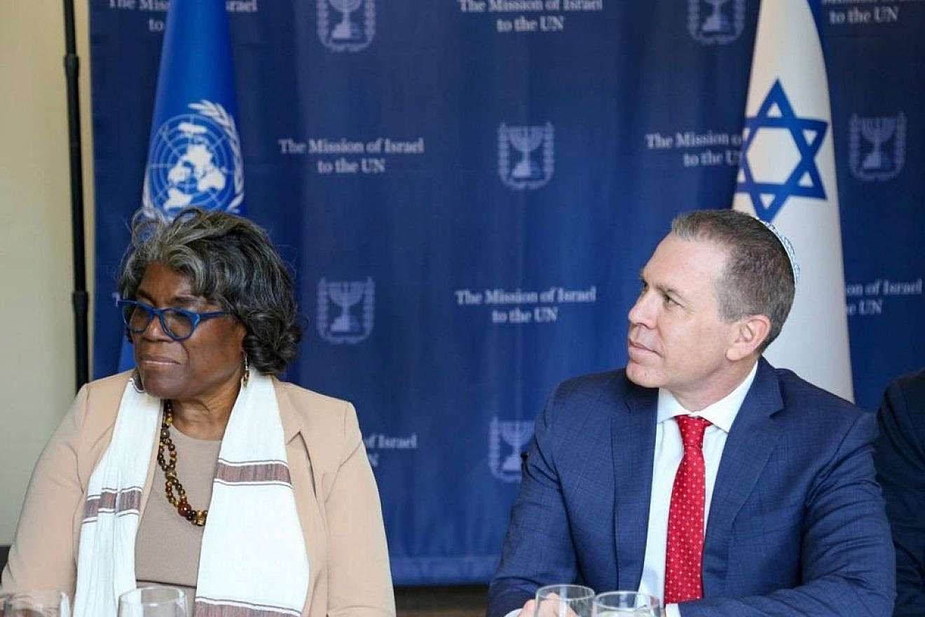 Israeli Ambassador to the United Nations Gilad Erdan hosts a mock Passover Seder at the United Nations with the participation of 70 ambassadors from around the world, March 29, 2023. Credit: Permanent Mission of Israel to the UN.