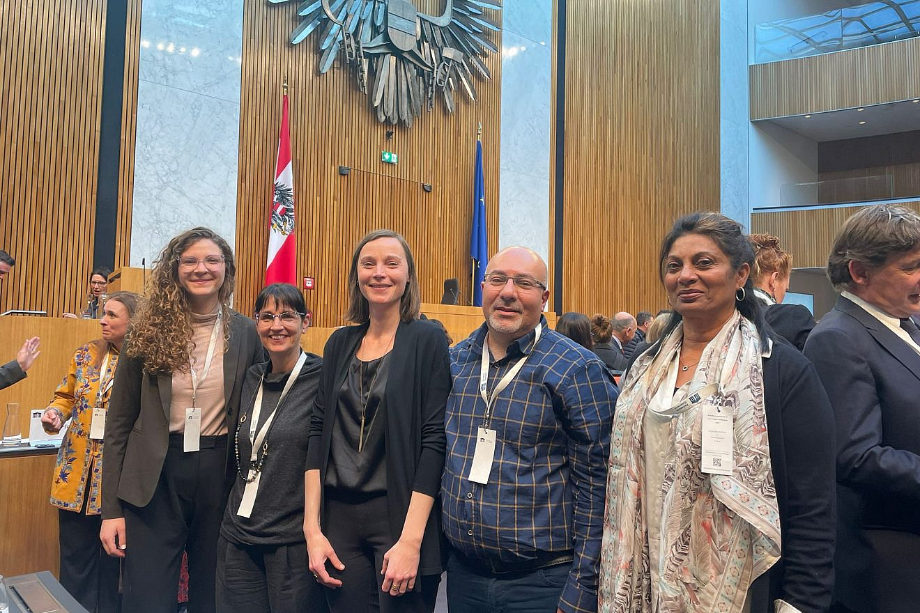 Austrian Prime Minister Heike Grebien (center) with representatives from Beit Issie Shapiro and Israel Elwyn. Credit: Courtesy.