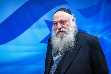 Construction and Housing Minister Yitzhak Goldknopf arrives at the weekly Cabinet meeting in Jerusalem, Jan. 22, 2023. Photo by Olivier Fitoussi/Flash90.