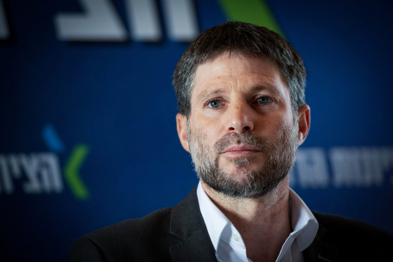 Israeli Finance Minister Bezalel Smotrich leads a faction meeting of his Religious Zionism Party in Givat Harel, on Feb. 14, 2023. Photo by Sraya Diamant/Flash90.