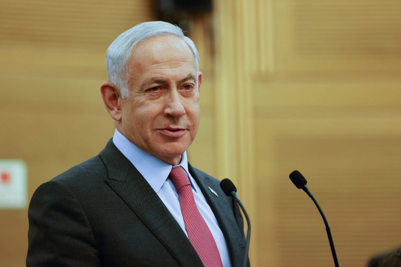 Prime Minister Benjamin Netanyahu leads a Likud Party meeting at the Knesset, March 13, 2023. Photo by Erik Marmor/Flash90.