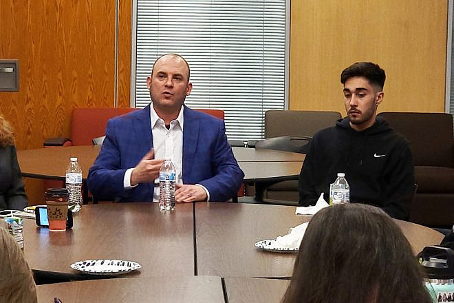 Jeff Schoep, former head of the National Socialist Movement, speaks to groups, including students, about his experiences in a neo-Nazi hate group. Credit: Courtesy.