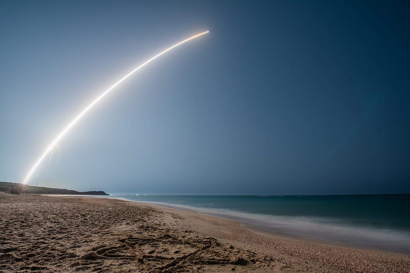 The launch of the “Okef 13” satellite from the Palmachim Airbase in central Israel on March 29, 2023. Credit: Israeli Ministry of Defense.