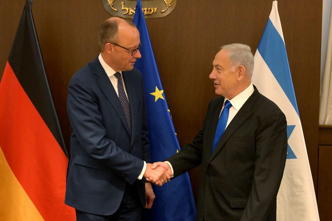 Prime Minister Benjamin Netanyahu hosts German opposition leader Friedrich Merz in Jerusalem, March 21, 2023. Photo by Amos Ben-Gershom/GPO.