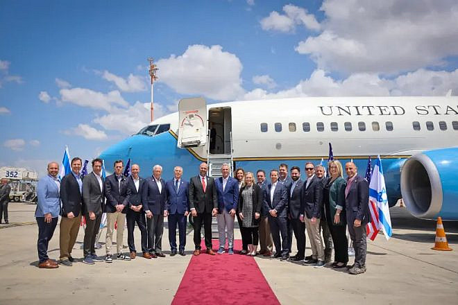 U.S. House Speaker Kevin McCarthy arrives in Israel at the head of a 20-member delegation of lawmakers, April 30, 2023. Photo by Noam Moshkowitz/Knesset Spokesperson.