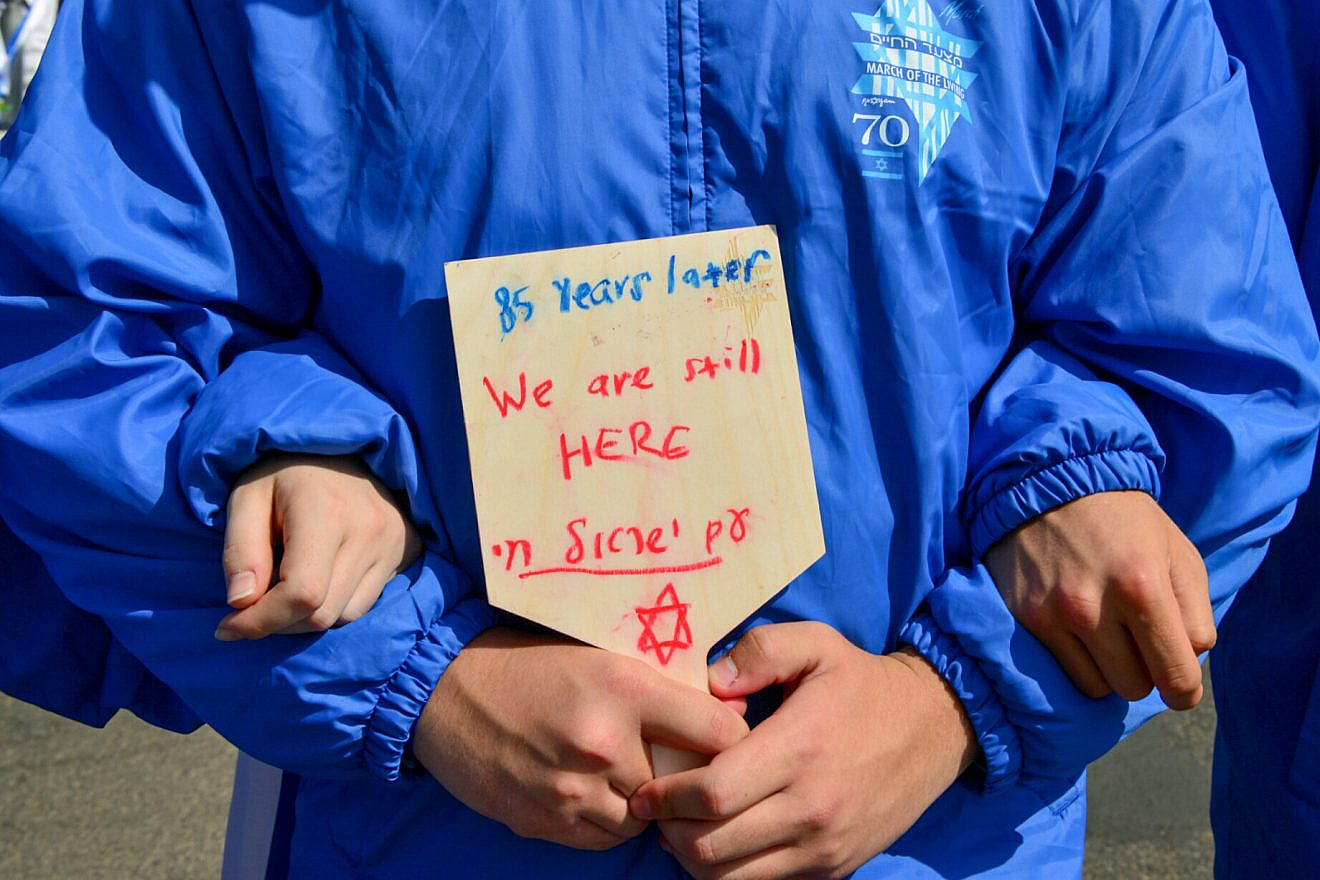 At the March of the Living in Poland five years ago, when Israel was celebrating its 70th year, April 12, 2018. Photo by Yossi Zeliger/Flash90.