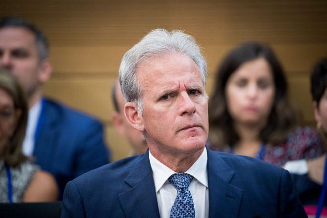 Then-MK Michael Oren attends a meeting of the Knesset Caucus for Strengthening Ties with the Jewish World at the legislature in Jerusalem, June 27, 2017. Photo by Yonatan Sindel/Flash90.
