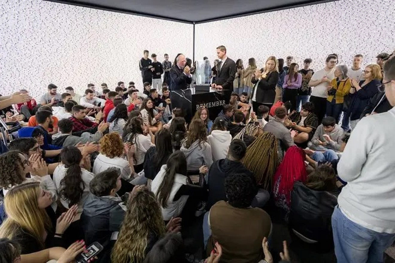 Israel’s Ambassador to the Portuguese Republic Dor Shapira with the director of the Holocaust Museum Michael Rothwell at a program on Yom Hashoah held at the Holocaust Museum of Oporto on April 18, 2023. Credit: CIP/CJP.