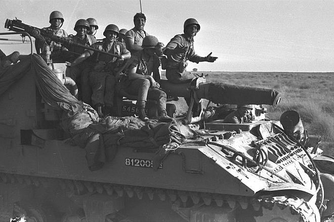 Israeli troops roll into the city of Rafah in the southernmost part of the Gaza Strip during the Six-Day War, June 5, 1967. Photo by David Rubinger/GPO.