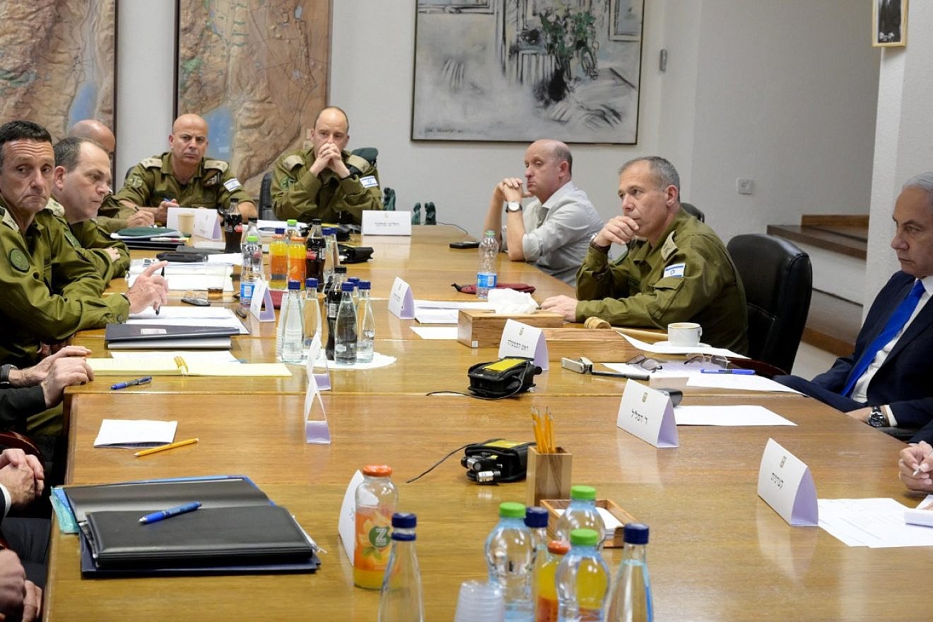 Prime Minister Benjamin Netanyahu holds a situational assessment with top defense officials, May 9, 2023. Photo by Avi Ohayon/GPO.