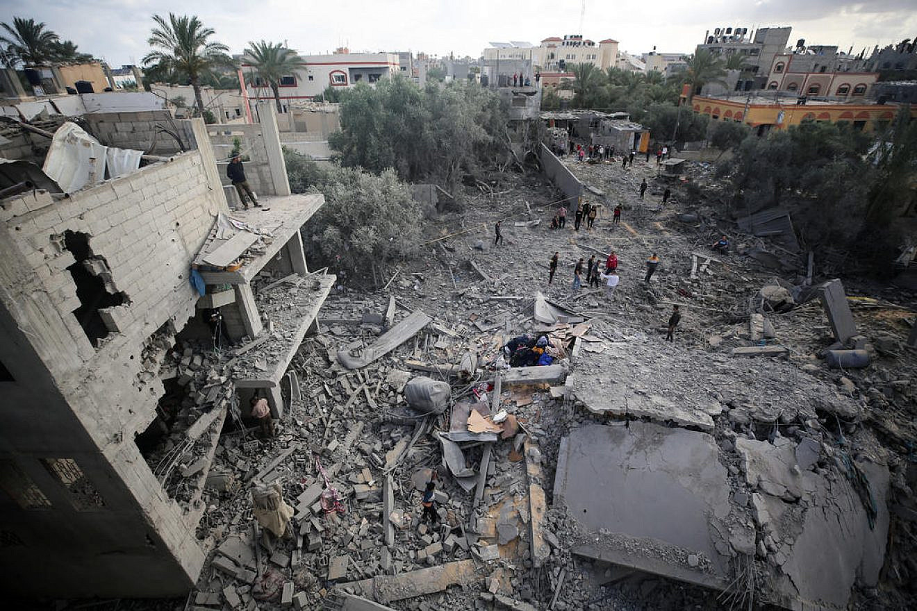 The aftermath of an Israel Air Force strike in Deir al-Balah, the central Gaza Strip, May 11, 2023. Photo by Majdi Fathi/TPS.