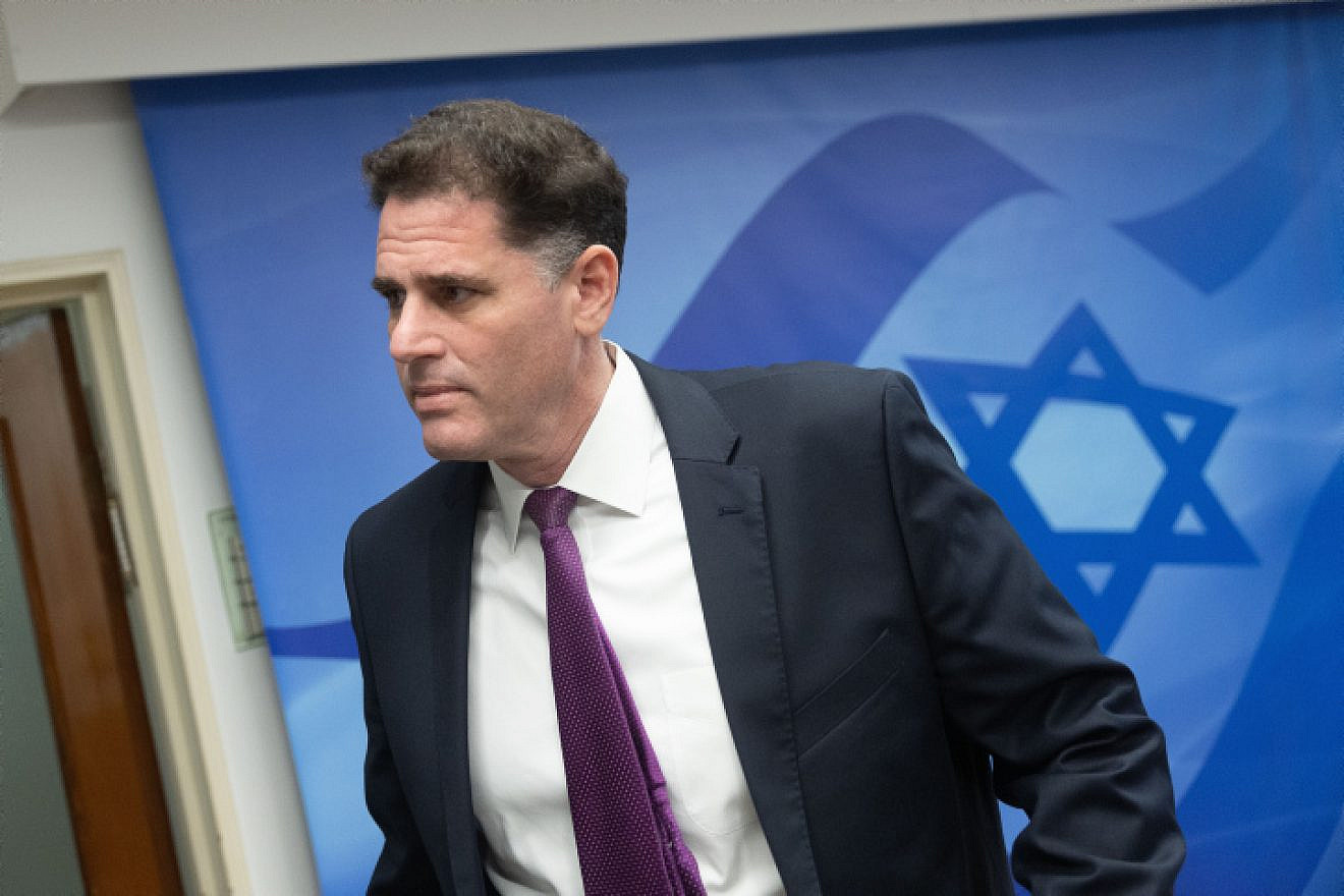 Strategic Affairs Minister Ron Dermer arrives for a Cabinet meeting in Jerusalem, Jan. 29, 2023. Photo by Yonatan Sindel/Flash90.
