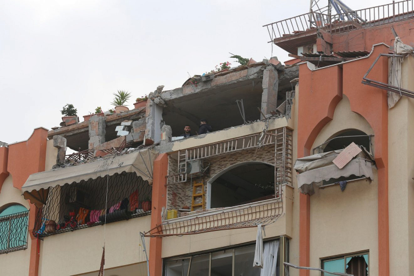 The Israeli Air Force targets the hideout of a Palestinian Islamic Jihad terrorist in the Gaza Strip, May 9, 2023. Photo by Atia Mohammed/Flash90.