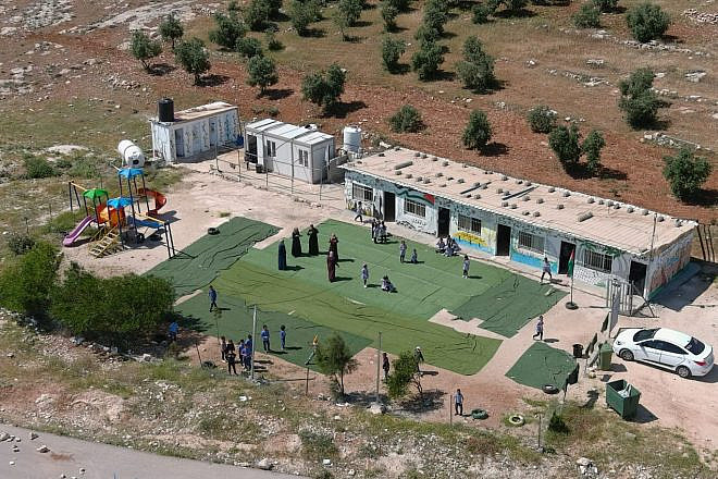 The Palestinian Authority school built in Herodion National Park before demolition. Credit: Regavim.