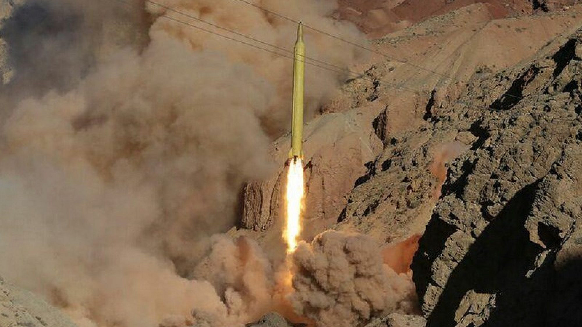 Iran's Islamic Revolutionary Guard Corps tests a Qadr-110 (also transliterated as Ghadr-110) ballistic missile, which has a range of up to 1,200 miles, March 2016. Credit: Tasnim News Agency via Wikimedia Commons.