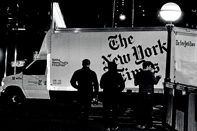 The New York Times distribution truck. Credit: ChameleonsEye/Shutterstock.