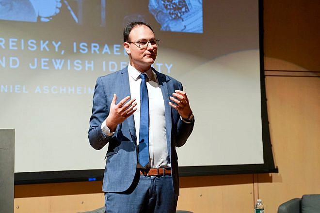 Daniel Aschheim speaking about his book, which was released in November 2022. Credit: Courtesy.
