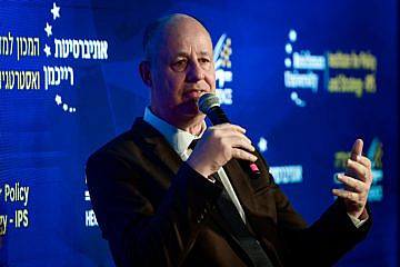 Israeli National Security Adviser Tzachi Hanegbi attends the Herzliya Conference, May 23, 2023. Photo by Avshalom Sassoni/Flash90.