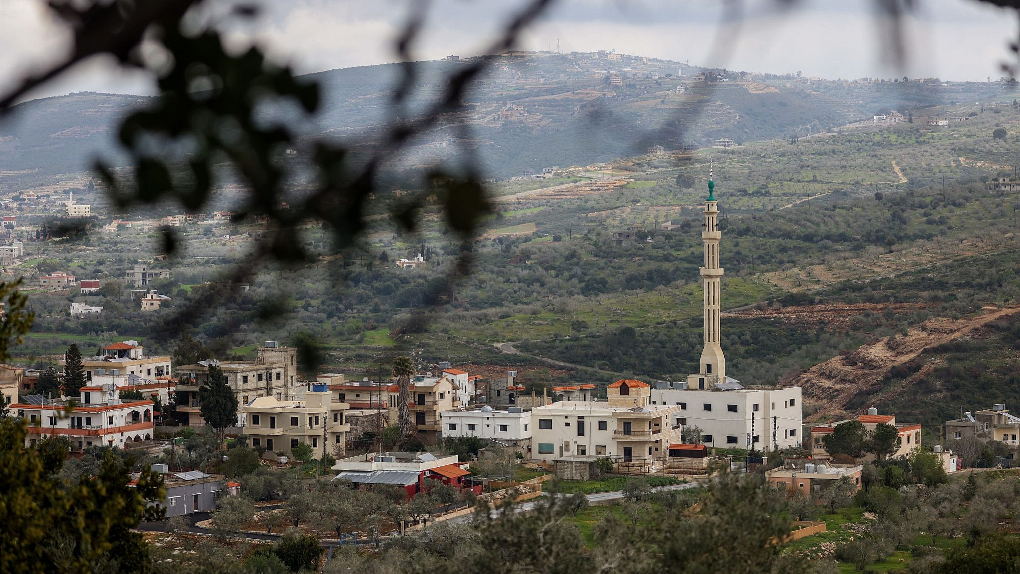 A view of a Lebanese village on the border between Lebanon and Israel in northern Israel on March 15, 2023. Photo by David Cohen/Flash90.