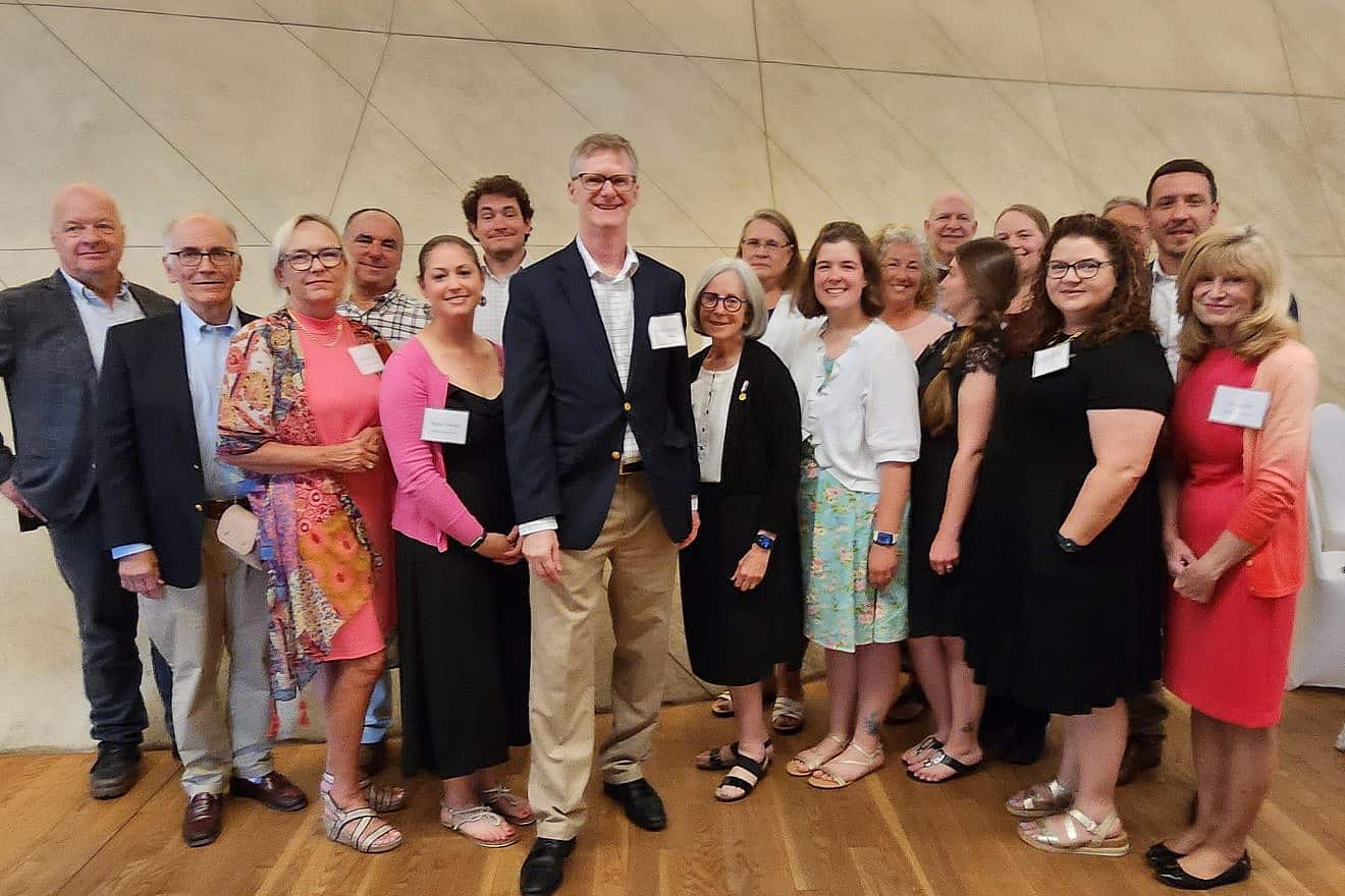 2023 Jewish Foundation for the Righteous (JFR) European Study Program participants pose with U.S. Embassy Deputy Chief of Mission Daniel Lawton (center). Photo courtesy of JFR.