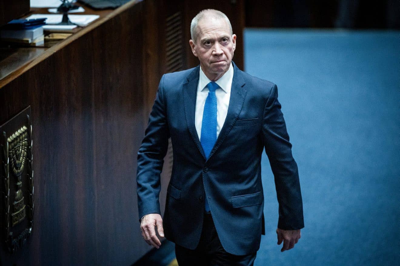 Defense Minister Yoav Gallant at the government's swearing-in ceremony at the Knesset, Dec. 29, 2022. Photo by Yonatan Sindel/Flash90.