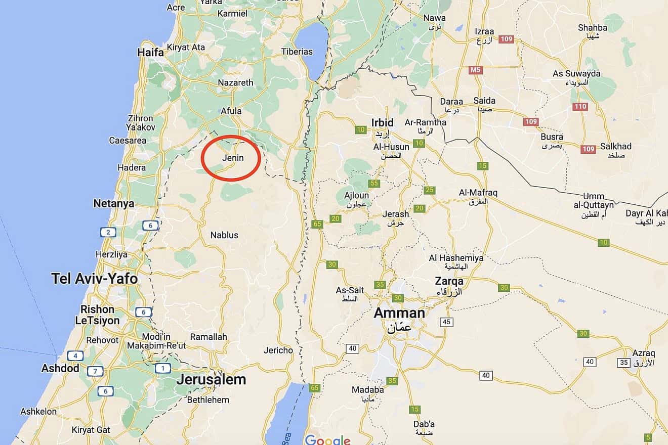 Jenin. Source: Google Maps.