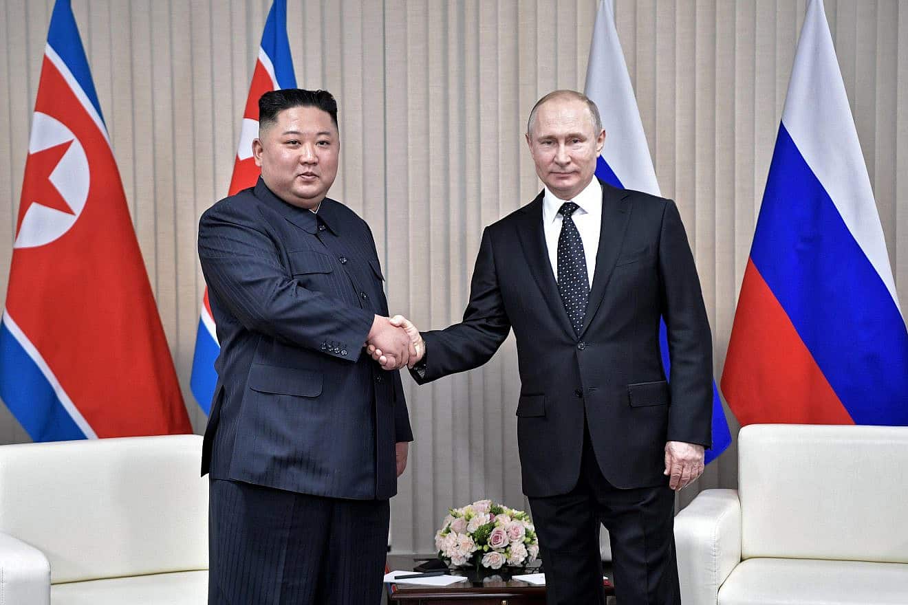 North Korean leader Kim Jong-un meets with Russian President Vladimir Putin on April 25, 2019. Credit: Kremlin Presidential Press and Information Office via Wikimedia Commons.