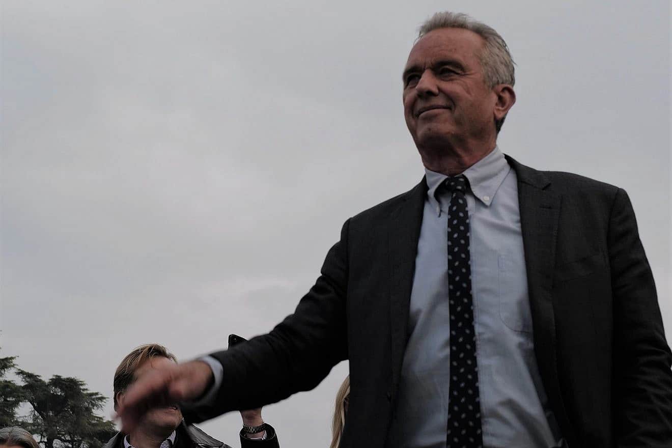 Robert F. Kennedy Jr. at a demonstration in Milan against the vaccine passport introduced in Italy to combat COVID, Nov. 13, 2021. Credit: Renato Murolo 68/Shutterstock.