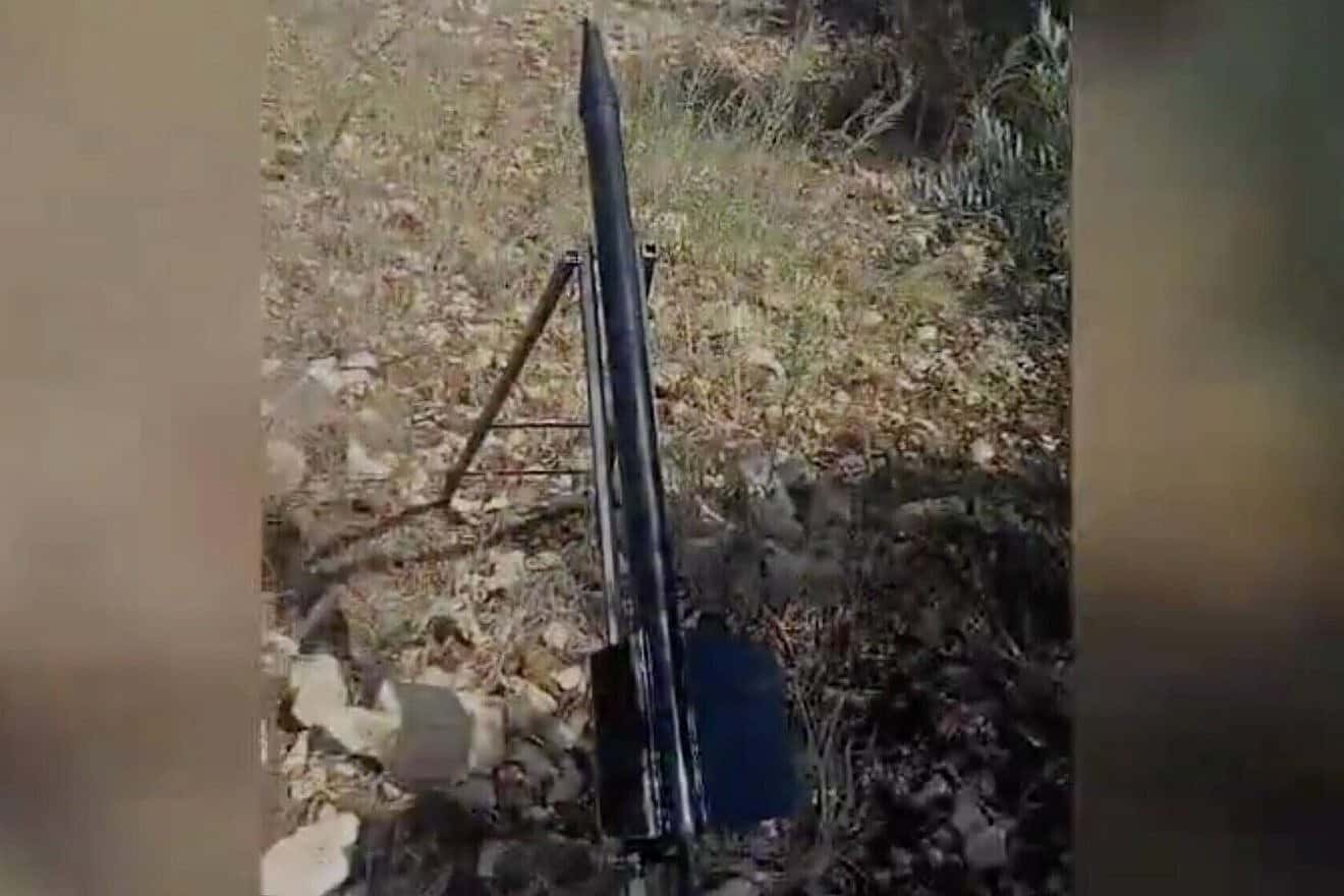 One of the rockets terrorists said they fired from the Jenin area, July 10, 2023. Source: Screenshot/Twitter.
