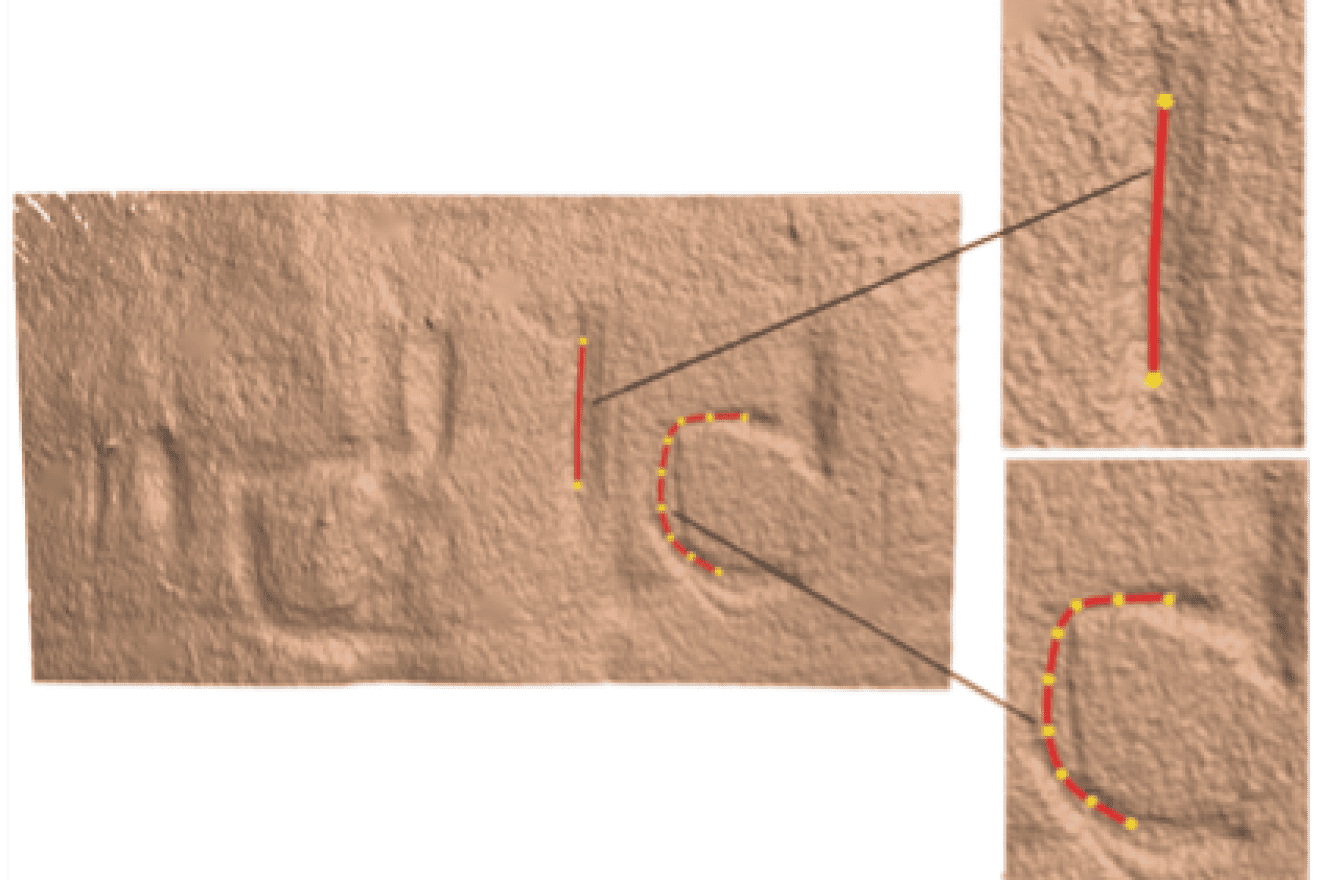 Gigi graffiti analyzed using ArchCUT3-D developed at the Hebrew University of Jerusalem, July 18, 2023. Credit: Hebrew U.