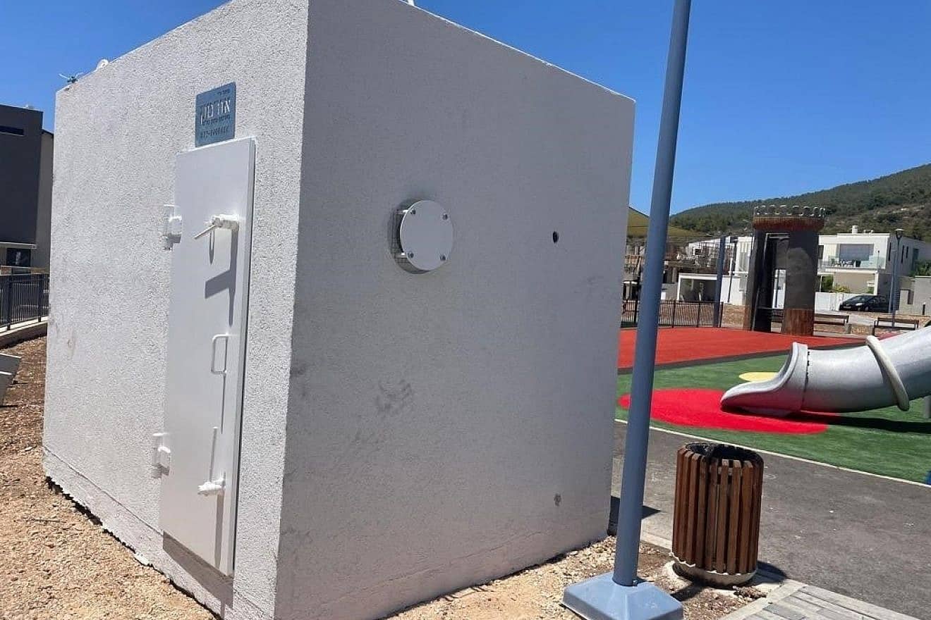 The International Christian Embassy Jerusalem worked to place new bomb shelter in places like the town of Shlomi in northern Israel,  as well as to improve existing ones, Aug. 2023. Credit: Operation Life Shield.