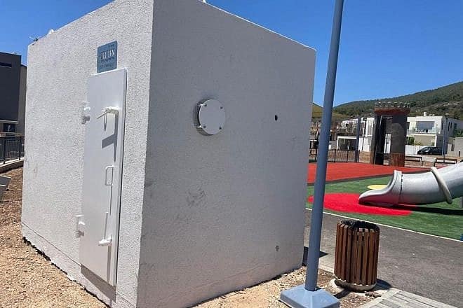 The International Christian Embassy Jerusalem worked to place new bomb shelter in places like the town of Shlomi in northern Israel,  as well as to improve existing ones, Aug. 2023. Credit: Operation Life Shield.