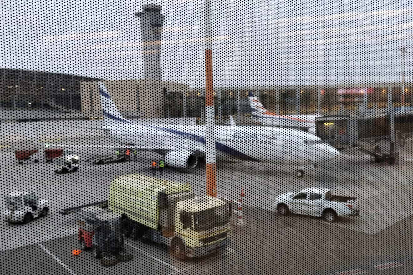 El Al airplane at Ben-Gurion International Airport, Aug. 18, 2023. Photo by Carin M. Smilk.
