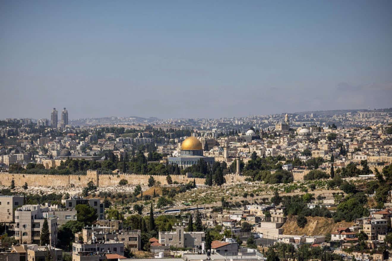 A view of the Dome of the Rock in Jerusalem's Old City and the surrounding area, on Aug. 10, 2023. Photo by Yonatan Sindel/Flash90.